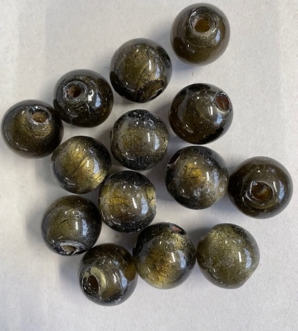 OUTLET Ronde glaskralen 15mm, 14 stuks, brons kopen?