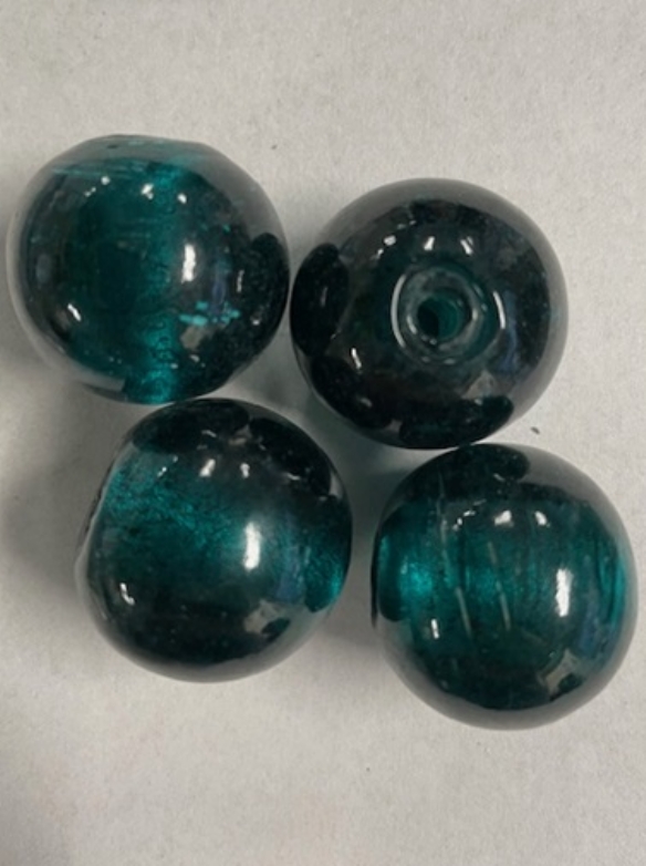 OUTLET Ronde glaskralen 25mm, 4 stuks, turquoise kopen?