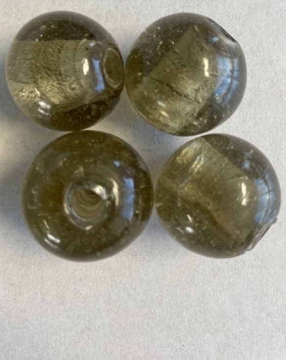OUTLET Ronde glaskralen 25mm, 4 stuks, brons kopen?