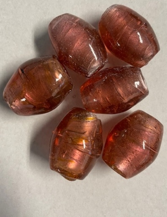 OUTLET Ovale glaskralen 17 x 25mm, 6 stuks, rood kopen?