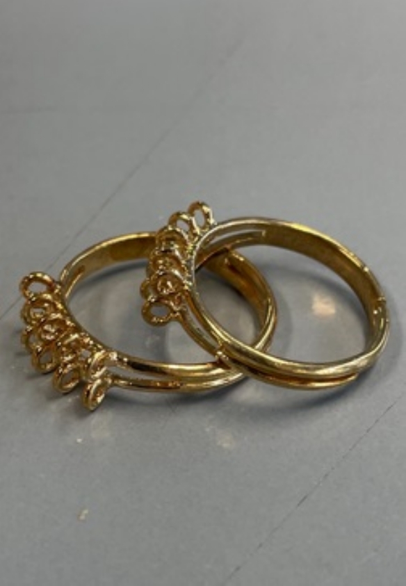 OUTLET Ring met opnaai ogen, goudkleurig, 2 stuks kopen?
