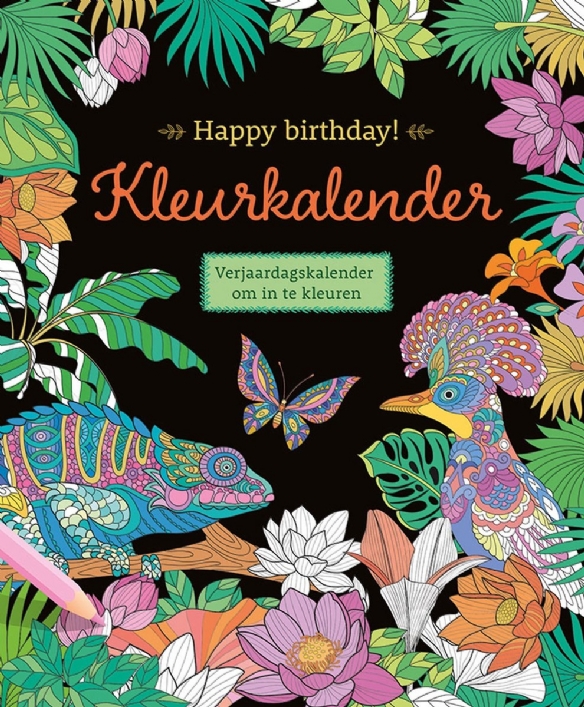 Happy birthday kleurkalender tropical  - Verjaardagskalender om in te kleuren kopen?