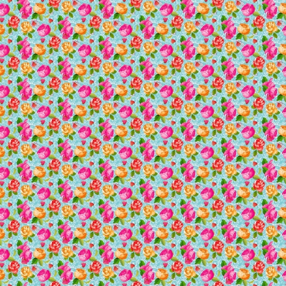 Bedrukte katoenen stof, 45 x 50 cm, so cute blauw, bloemen motief kopen?