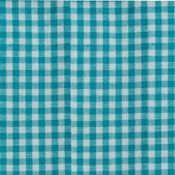 Bedrukte katoenen stof, 45 x 50 cm, turquoise geruit kopen?