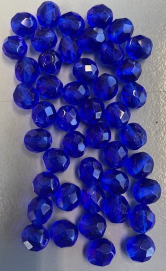 OUTLET glazen facetkralen 8mm, 45 stuks, blauw kopen?