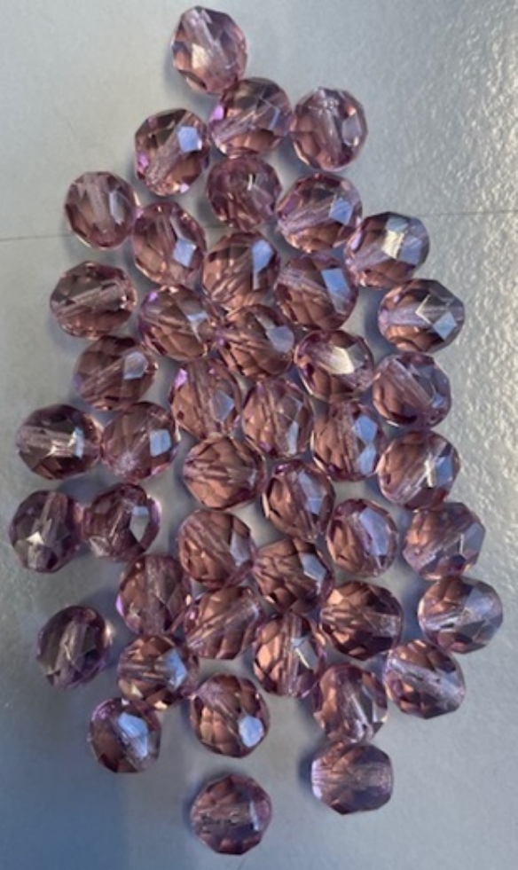 OUTLET glazen facetkralen 8mm, 45 stuks, lila kopen?