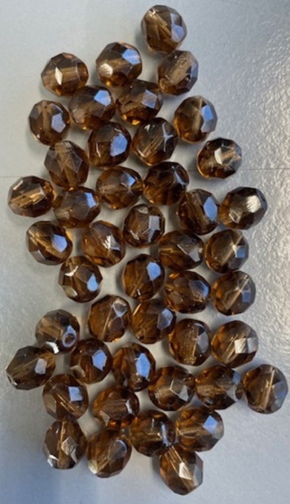 OUTLET glazen facetkralen 8mm, 45 stuks, amber kopen?