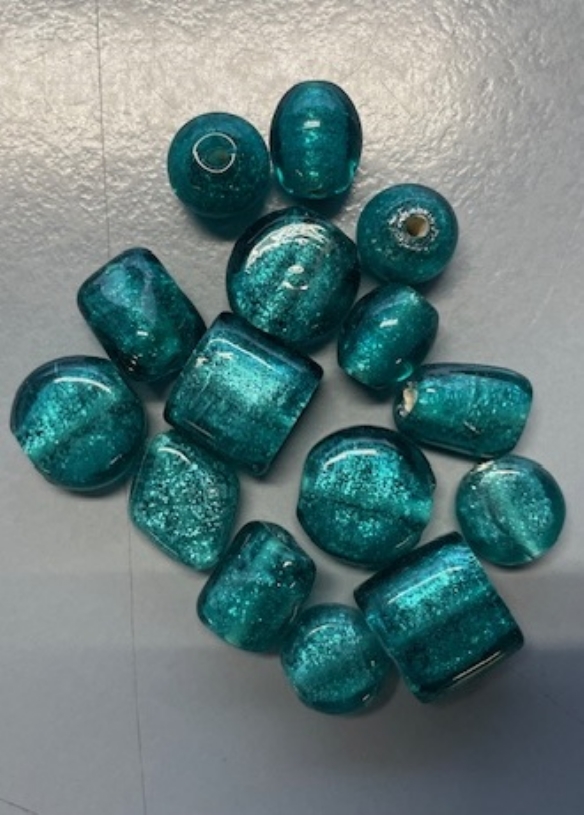 OUTLET Glaskralen mix, 25 gram, turquoise kopen?