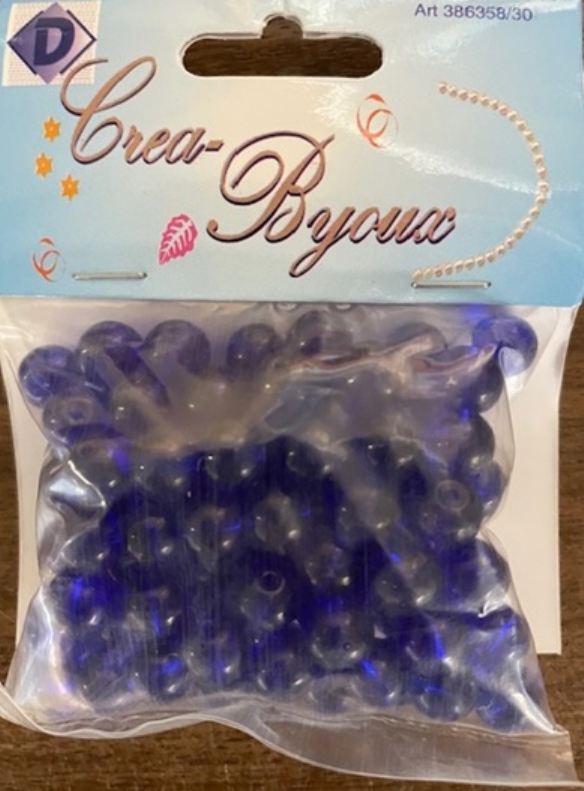 OUTLET Transparante glaskralen rond, 8mm, 100 stuks, blauw kopen?