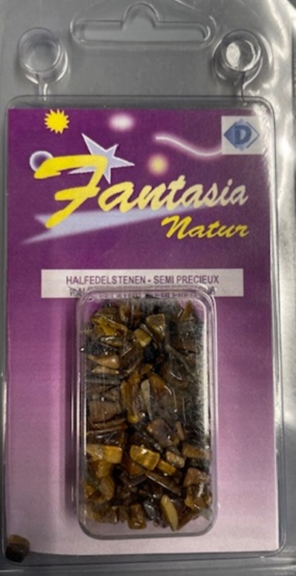OUTLET Glaskralen/halfedelstenen ketting, zonder sluiting, 45 cm, tijgeroog kopen?