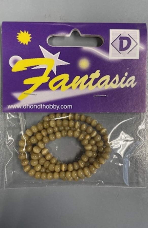 OUTLET Glaskralen ketting kattenoog, 4mm, beige, 40 cm kopen?
