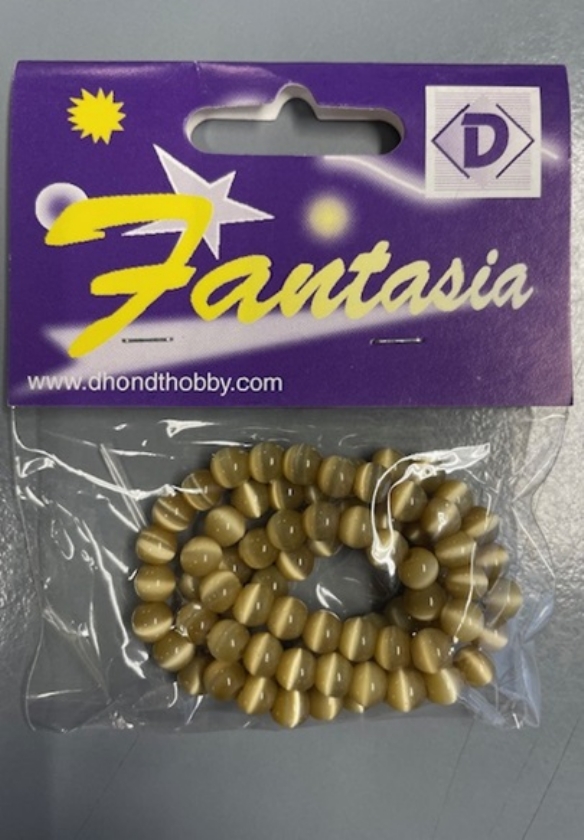 OUTLET Glaskralen ketting kattenoog, 6mm, beige, 40 cm kopen?