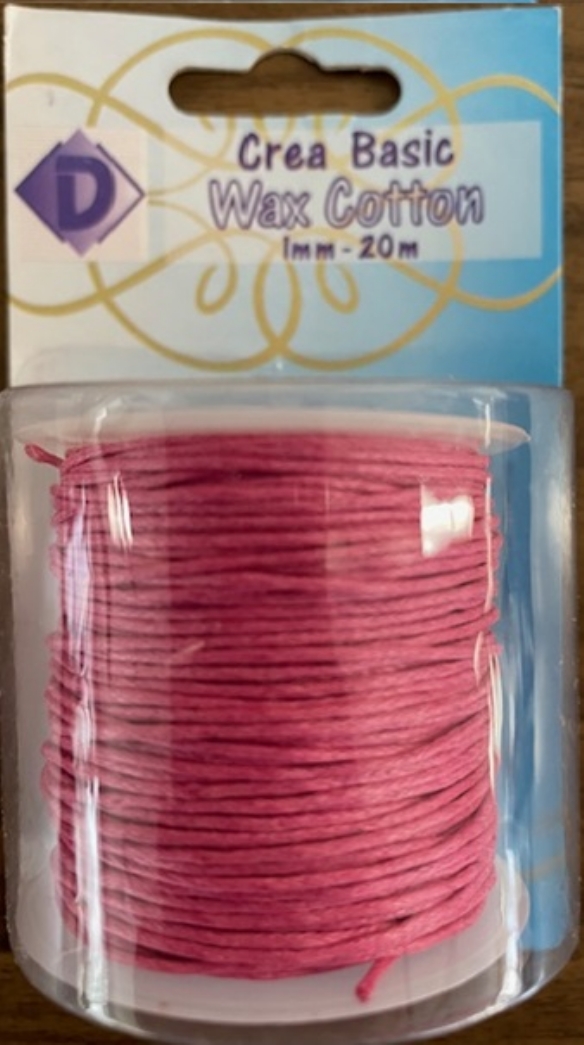 OUTLET Katoenen waskoord / waxkoord, 1mm, 20 meter, fuchsia kopen?