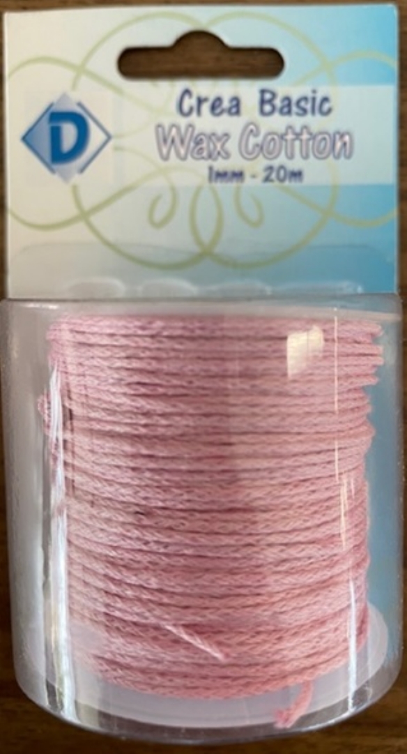 OUTLET Katoenen waskoord / waxkoord, 1mm, 20 meter, roze kopen?
