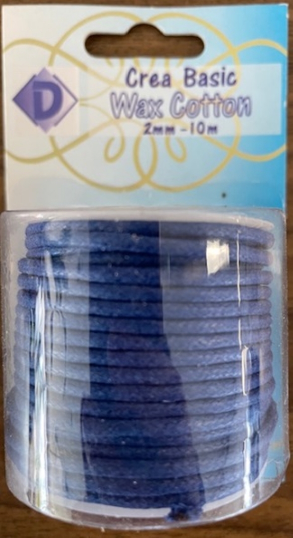 OUTLET Katoenen waskoord / waxkoord, 2mm, 10 meter, blauw kopen?