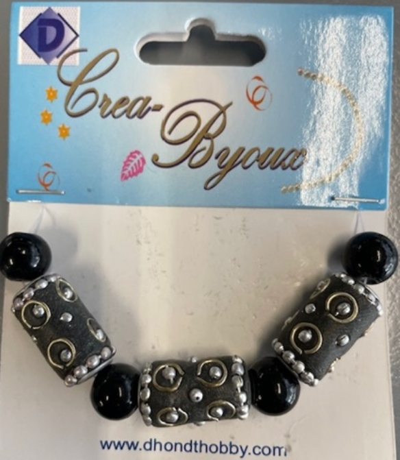 OUTLET Luxe kettinghanger, fantasie tonmodel, zwart / zilver kopen?