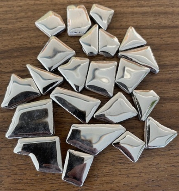 Keramische mozaiekstukjes, 100 gram, zilver kopen?