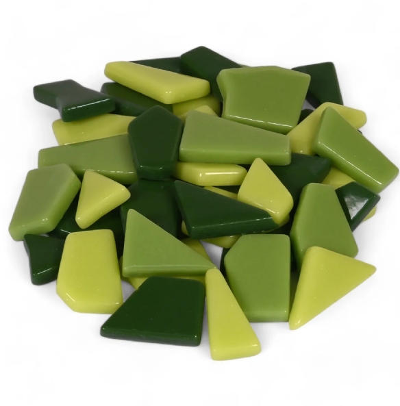 Fantasy glasmozaiek, polygonaal, 200 gr, groen mix kopen?