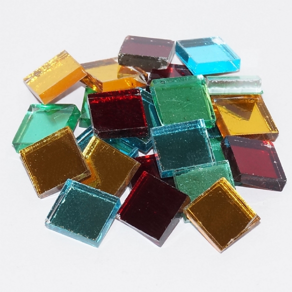 Spiegelmozaieksteentjes 10x10mm, kleurenmix, 125 gr (ca. 170 stuks) kopen?