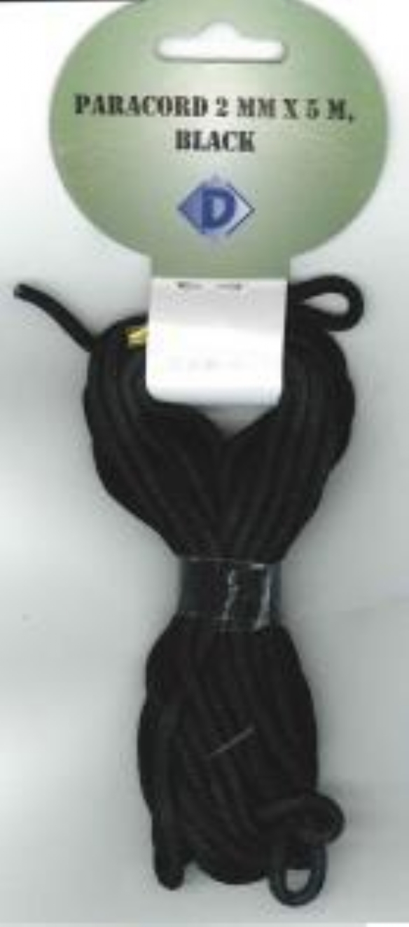 OUTLET Paracord / koord / touw, 2 mm, 5 meter, zwart kopen?