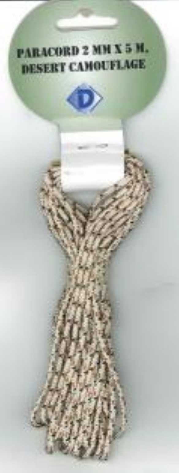 OUTLET Paracord / koord / touw, 2 mm, 5 meter, desert camouflage kopen?