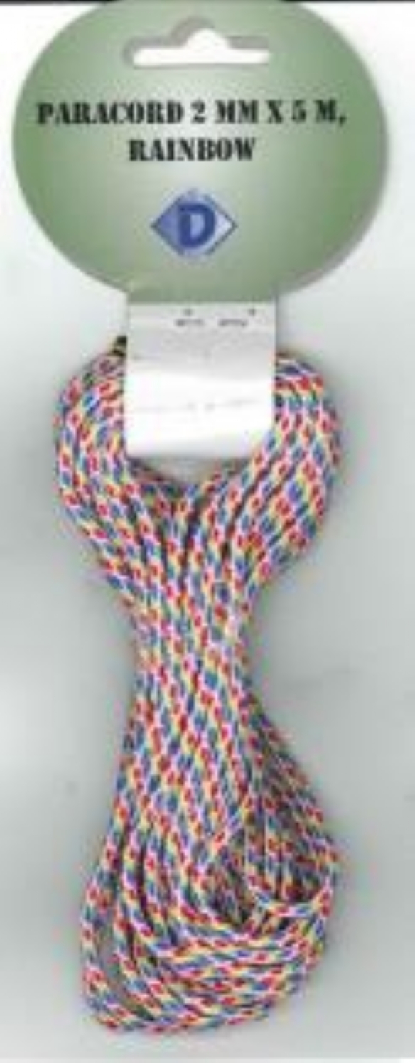 OUTLET Paracord / koord / touw, 2 mm, 5 meter, regenboog kopen?