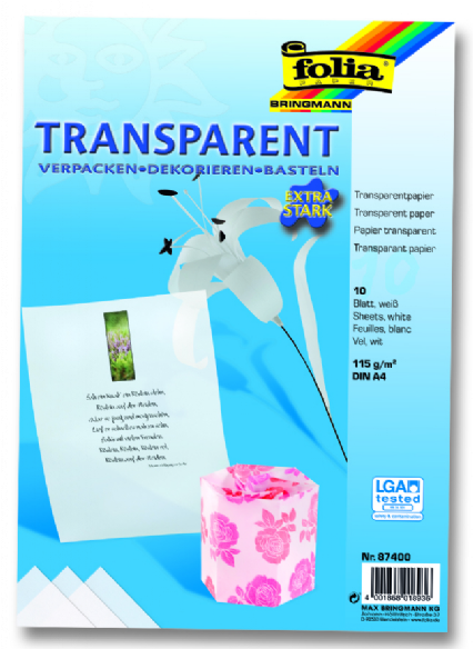 Transparantpapier 115gr A4 10v wit