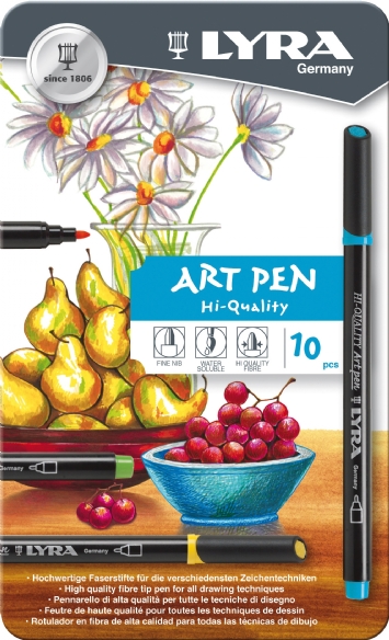 Lyra Hi-Quality Art Pen viltstiften, assortiment 10 st