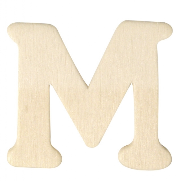 Houten letter, hoogte 4 cm, dikte 2 mm, M kopen?