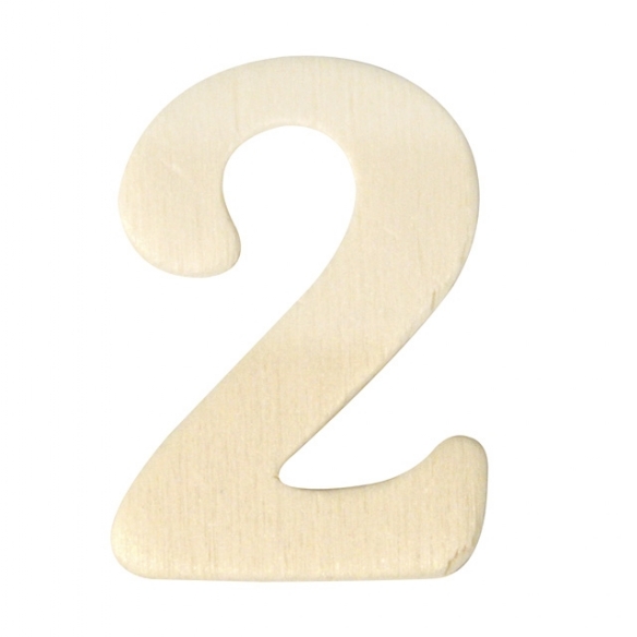 Houten cijfer, hoogte 4 cm, dikte 2 mm, 2 kopen?