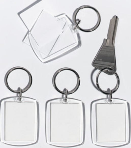 Transparante sleutelhangers, 30x40mm, met sleutelring, 10st kopen?