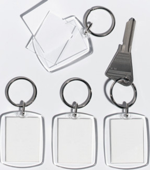 Transparante sleutelhangers, 30x40mm, met sleutelring, 10st kopen?