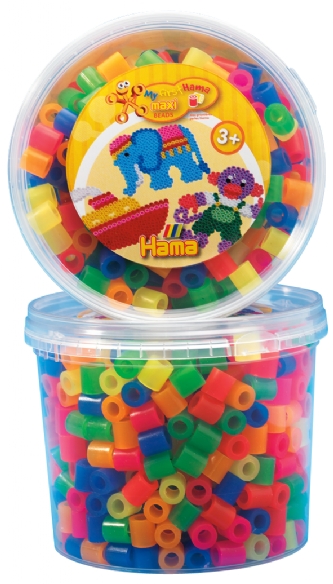 Hama maxi strijkkralen, 600 st, assortiment 6 neonkleuren kopen?