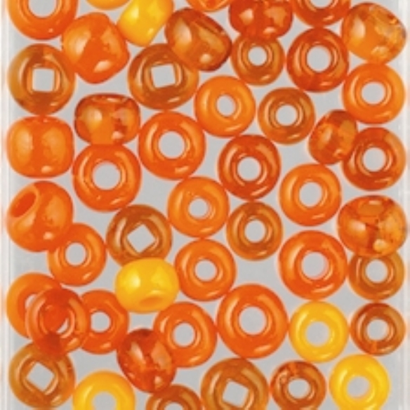 Glazen kralen/rocailles, 5 - 8 mm, 100 gram, Kleurmix oranje