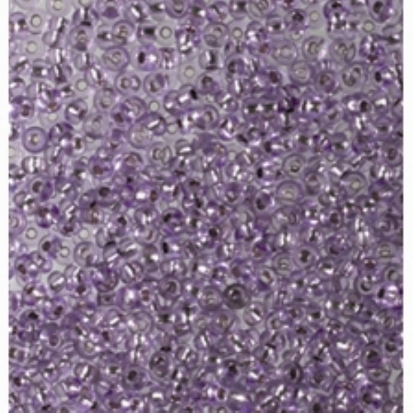 Glazen kraaltjes/borduurkraaltjes/rocailles met zilveren kern, 3,5 mm, 100 gram, violet