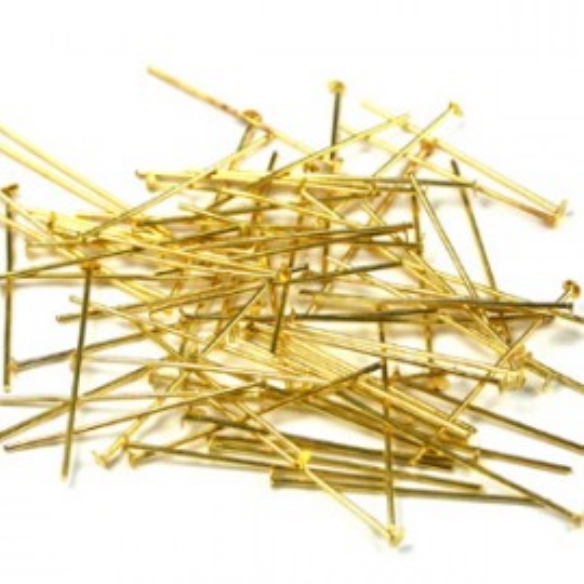 NIetstiften/head pins, 45mm, 100 stuks, goud kopen?