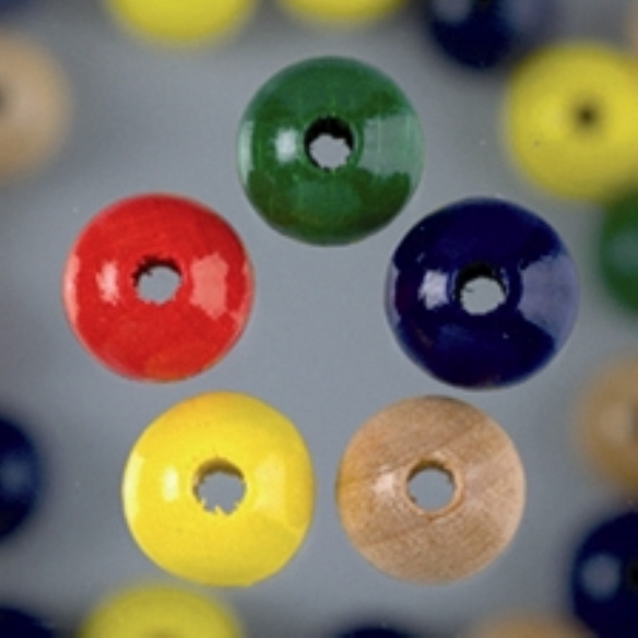 Houten kralen, rond, 6 mm, 110 stuks, assortiment