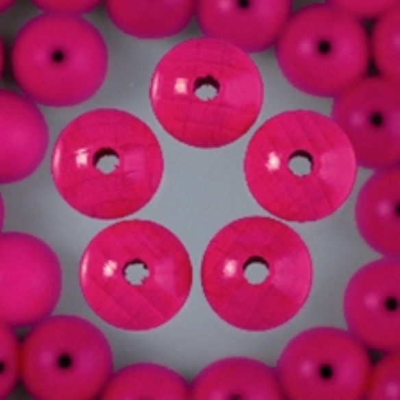 Houten kralen, rond, 10 mm, 53 stuks, felroze kopen?