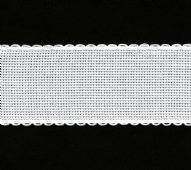 Katoenen aidaband, 50 mm, 10 meter, wit
