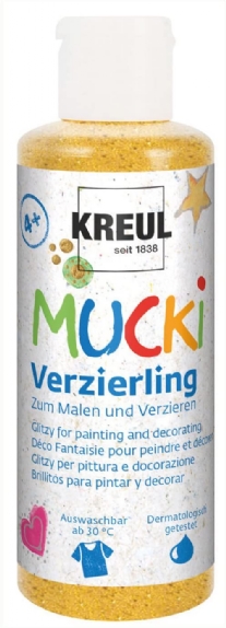 Mucki glitterverf, 80 ml, goud