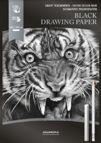 Tekenpapier, 120 g,  24.5x34.5cm, 20 vel, zwart
