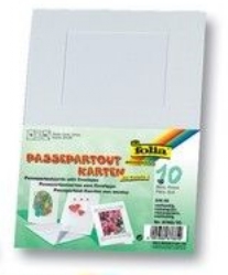Dubbele wenskaarten 10,5x15cm 50 stuks wit rechthoekig passepartout