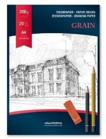 tekenblok, wit,  200 gr, 20 vel, A4
