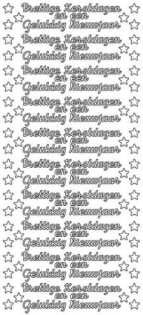 Stickervel Prettige Kerstdagen en een gelukkig nieuwjaar GOUD