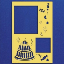 OP=OP Messing sjabloon vierkant passepartout 95x145mm feest
