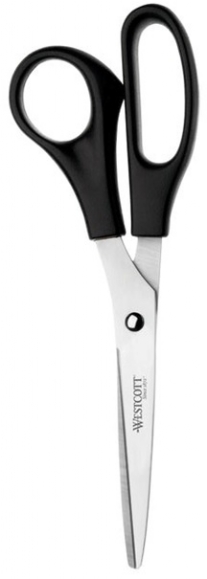 RVS schaar, 21 cm, grootoog, kunststof handgrepen, zwart
