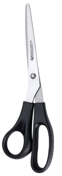 Linkshandige RVS schaar, 21 cm, grootoog, kunststof handgrepen