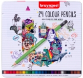 Bruynzeel kleurpotloden in blik assortiment 24 stuks
