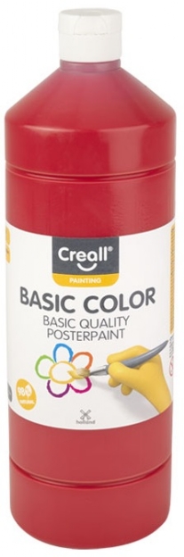 Basic-color plakkaatverf, 1000 ml, 07 primair rood