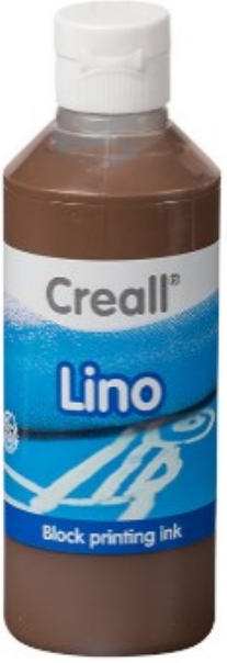 Creall-linoverf/blockprint verf, 250 ml, bruin